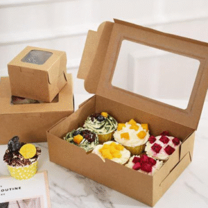 Paper box with window for cake